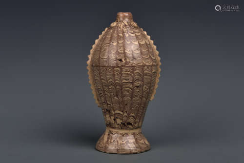 A TWIST GLAZED FISH FORM VASE SONG DYNASTY