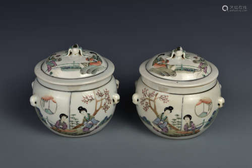 MATCHED PAIR WARMING BOWLS REPUBLIC PERIOD