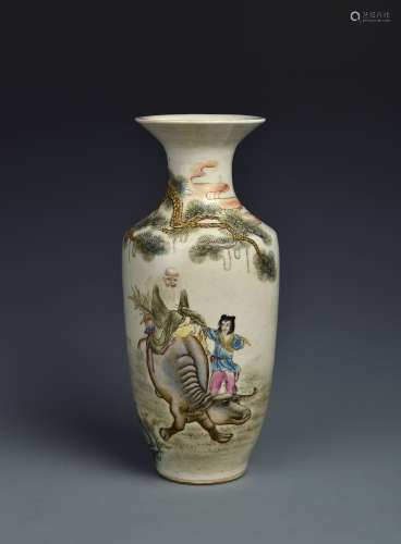 A FAMILLE ROSE BALUSTER VASE REPUBLIC PERIOD