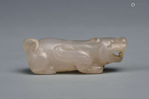 A WHITE JADE PIXIU QING DYNASTY