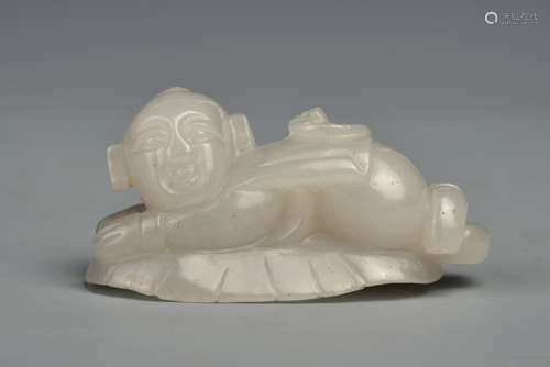 A WHITE JADE KID QING DYNASTY