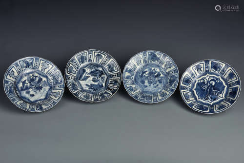 A COLLECTION OF KRAAK DEEP DISHES MING DYNASTY