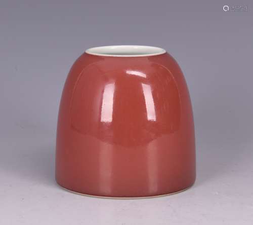 A COPPER RED GLAZED WATER POT, QING DYNASTY, YONGZHONG PERIOD
