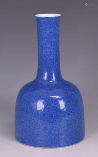 A POWER-BLUE GLAZED MALLET-SHAPED VASE, QING DYNASTY, KANGXI PERIOD