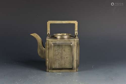 A BRONZE TEAPOT