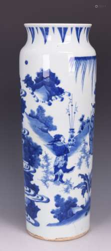 A BLUE AND WHITE ' FIGURAL' VASE, MING DYNASTY, CHONGZHEN PERIOD