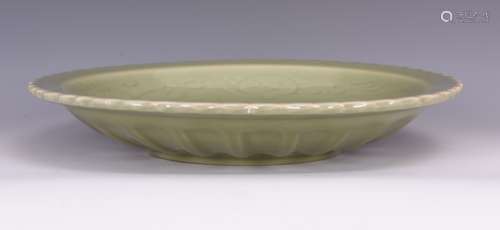 A LONGQUAN CELADON DISH, MING DYNASTY OR EARLYER