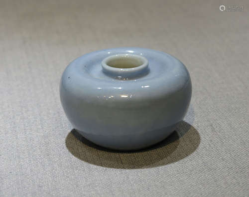 A SKY-BLUE GLAZED WATER POT, QING DYNASTY, KANGXI PERIOD