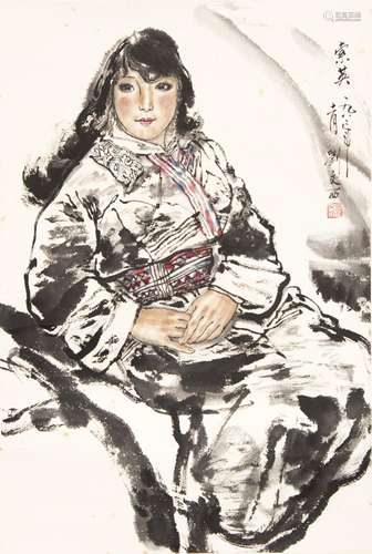 A CHINESE PAINTING OF FIGURE