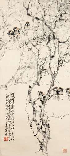 XIE ZHILIU (1910-1997) CHEN PEIQIU (1922-), LANDSCAPE AND CALLIGRAPHY