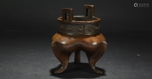 A Chinese Tri-podded Estate Fortune Censer Display