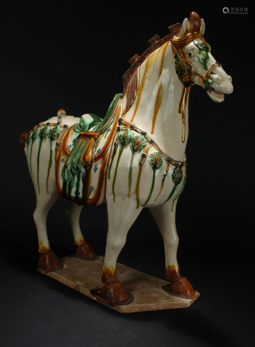 A Chinese Tri-podded Funeral-ritual Horse Portrait