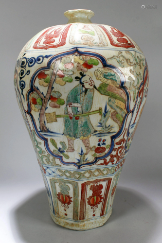 A Chinese Story-telling Massive Porcelain Display Vase