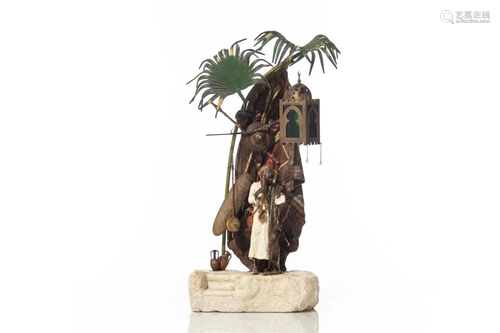 FRANZ BERGMAN BRONZE ORIENTALIST FIGURAL LAMP