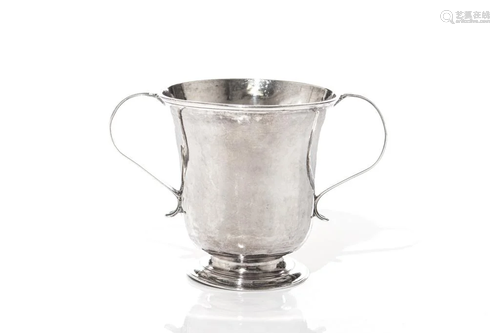 GEORGE II PROVINCIAL SILVER TWO HANDLED CUP, 266g