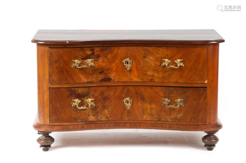 19TH C FLAME MAHOGANY LOW DRESSER