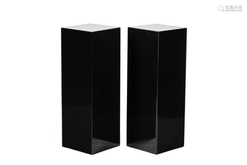 PAIR OF BLACK MARBLE PEDESTALS