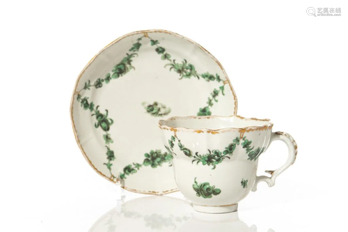 BRISTOL ENGLISH PORCELAIN CUP AND SAUCER