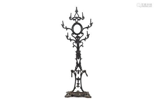 VICTORIAN PAINTED WROUGHT IRON HALL TREE STAND