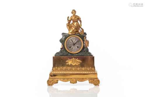 FRENCH GILT METAL CLOCK