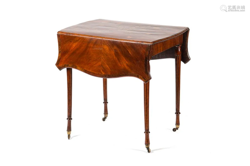 FRENCH INLAID DROP LEAF TABLE