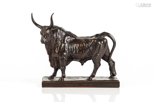 TAUREAU ROMAINE BRONZE BULL BY J. CLESINGER