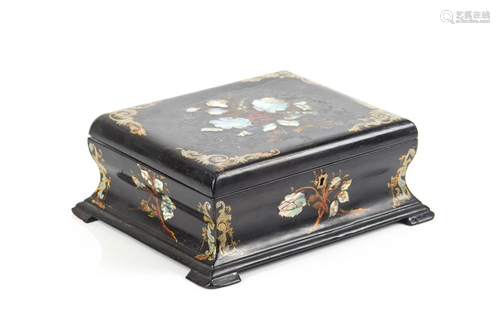 VICTORIAN PAPIER MACHE SEWING BOX