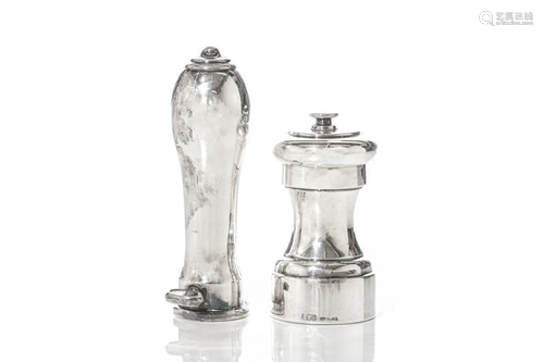 FRENCH SILVER PEPPER GRINDER & HANDLE, 254g