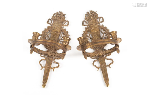 PAIR OF FRENCH EMPIRE CANDLE WALL SCONCES