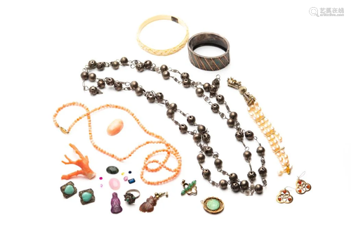 LOT OF JEWELLERY AND CORAL