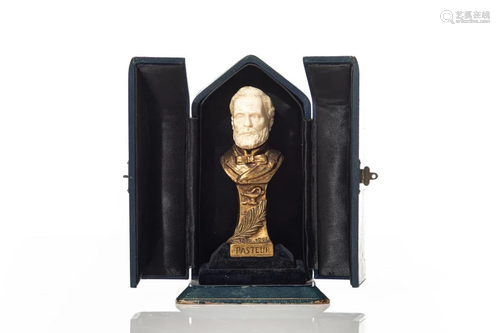 GILT BRONZE & NATURAL BUST SEAL OF LOUIS PASTEUR