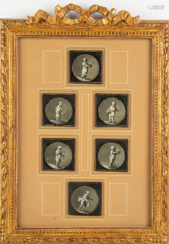 PAIR OF FRAMED CLASSICAL MEDALLIONS