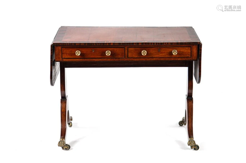 REGENCY MAHOGANY DROP LEAF SOFA TABLE