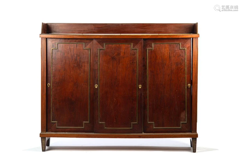 REGENCY CABINET WITH BRASS BANDING