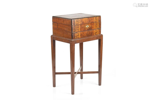 SMALL INLAID LAP DESK ON STAND