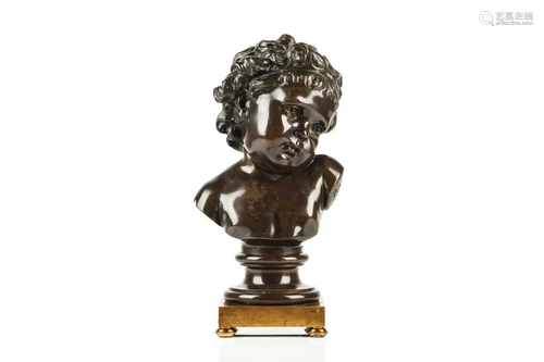 BRONZE BUST OF CHILD