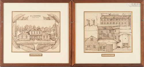 TWO DOUBLE SIDED CANADIAN ARCHITECTURAL DRAWINGS