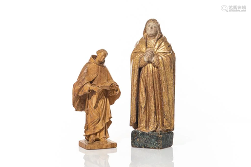 TWO STANDING SANTOS FIGURES