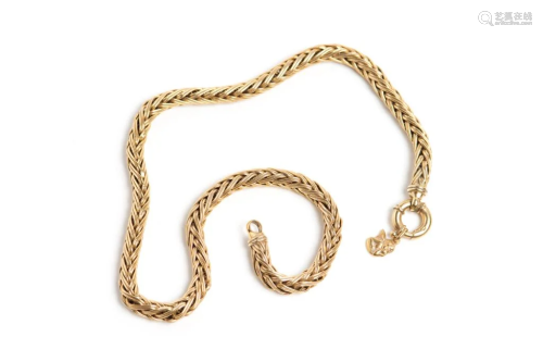 GOLD BYZANTINE LINK NECKLACE WITH CHARM, 44.3g