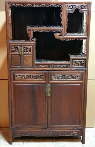 Ex Museum Chinese Qing Hardwood Cabinet Étag…