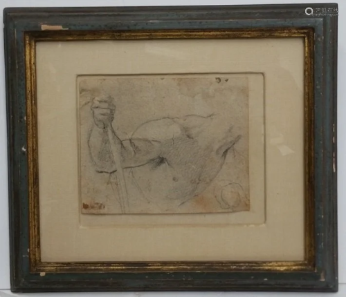 Bronzino Exhibited Drawing Old Master Attributed
