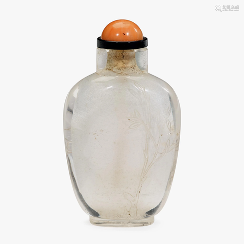 A Chinese rock crystal snuff bottle, 19th century