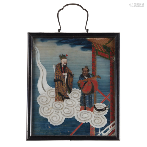 A Chinese export eglomise painting, 