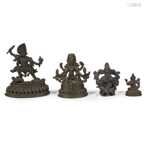 Four Indian/Indo-Himalayan bronze figures of …