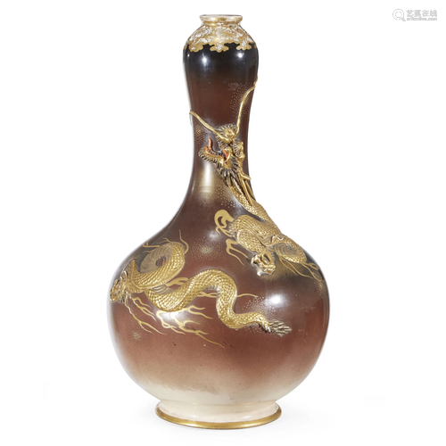 A large Japanese Satsuma-type vase,