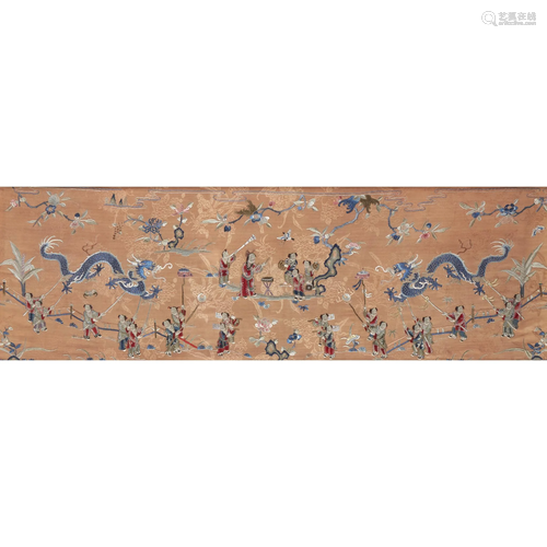 A Chinese embroidered silk textile, 