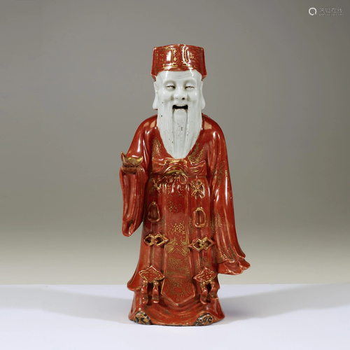 A Chinese porcelain figure of Caishen, God of W…