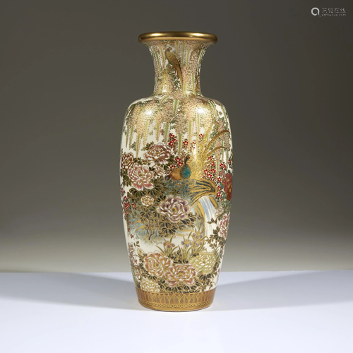 A large Japanese Satsuma-type vase,