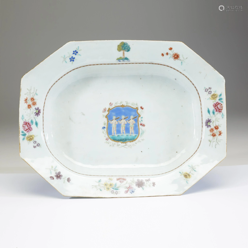 A large Chinese export famille rose porcelain