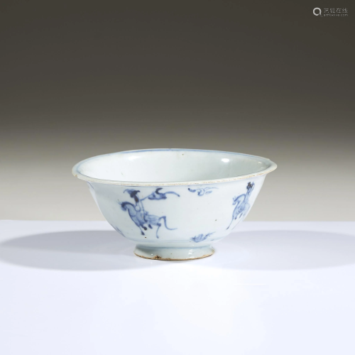 A Chinese blue and white porcelain bowl, Ming d…